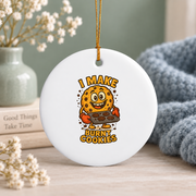 Funny Burnt Cookie Baking Gift For Cookie Lovers Kitchen Decoration Glass Ornament - Material: Circle Ceramic Ornament