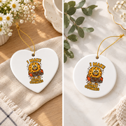 Funny Burnt Cookie Baking Gift For Cookie Lovers Kitchen Decoration Glass Ornament - Material: Heart Ceramic Ornament