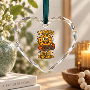 Funny Burnt Cookie Baking Gift For Cookie Lovers Kitchen Decoration Glass Ornament - Material: Heart Glass Ornament
