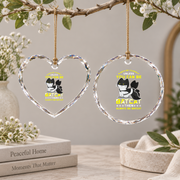 Funny Cat Batcat Superhero Animal Lover Glass Ornament - Material: Heart Glass Ornament