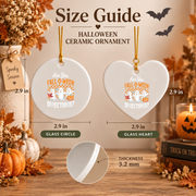 Funny Fall O Ween Teacher Ghost Ornament Glass Ornament - Material: Heart Ceramic Ornament