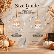 Funny Fall O Ween Teacher Ghost Ornament Glass Ornament - Material: Heart Glass Ornament