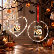 Funny Halloween Ghost Teacher Ornament with Seasonal Theme Glass Ornament - Material: Circle Glass Ornament