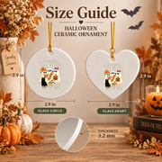 Funny Halloween Ghost Teacher Ornament with Seasonal Theme Glass Ornament - Material: Heart Ceramic Ornament