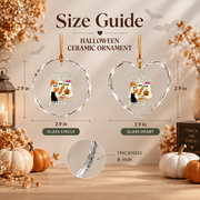 Funny Halloween Ghost Teacher Ornament with Seasonal Theme Glass Ornament - Material: Heart Glass Ornament