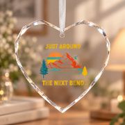 Funny Hiking Camping Adventure Quote Ceramic Ornament - Material: Heart Glass Ornament