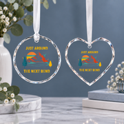 Funny Hiking Camping Adventure Quote Ceramic Ornament - Material: Heart Glass Ornament