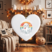 Funny Thirty Birthday Ghost Halloween Ornament for Celebration Glass Ornament - Material: Heart Ceramic Ornament