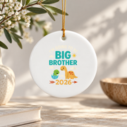 Future Big Brother Pregnancy Announcement Ceramic Ornament - Material: Circle Ceramic Ornament