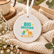 Future Big Brother Pregnancy Announcement Ceramic Ornament - Material: Circle Ceramic Ornament