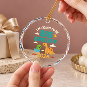 Future Big Brother Pregnancy Announcement Ceramic Ornament - Material: Circle Glass Ornament