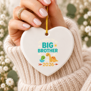 Future Big Brother Pregnancy Announcement Ceramic Ornament - Material: Heart Ceramic Ornament
