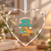 Future Big Brother Pregnancy Announcement Ceramic Ornament - Material: Heart Glass Ornament