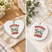 Future Chef Kids Cooking Gift Kitchen Career Decoration Glass Ornament - Material: Heart Ceramic Ornament