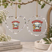 Future Chef Kids Cooking Gift Kitchen Career Decoration Glass Ornament - Material: Heart Glass Ornament