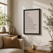 Galatians 5:22-23 Fruit Of The Spirit Christian Scripture Wall Art - Format: Black Framed Poster