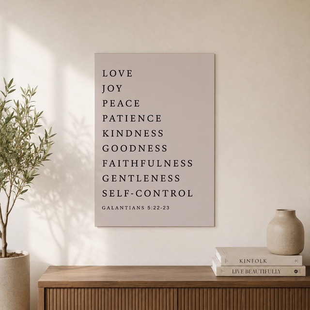 Galatians 5:22-23 Fruit Of The Spirit Christian Scripture Wall Art - Format: Unframed Paper Poster