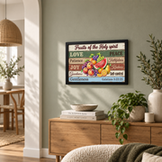 Galatians 5:22-23 Fruit Of The Spirit Christian Wall Art, Farmhouse Fruit Poster - Format: Black Framed Poster