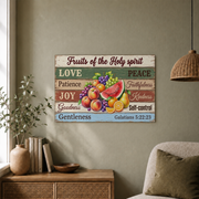 Galatians 5:22-23 Fruit Of The Spirit Christian Wall Art, Farmhouse Fruit Poster - Format: Unframed Paper Poster