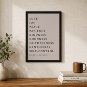 Galatians 5:22-23, Fruit Of The Spirit Wall Art, Christian Wall Print, Bible Verse Wall Art, Scripture Poster, Christian, Faith Wall Art, Modern Wall Decor, 16x24 UNFRAMED - Format: Black Framed Poster