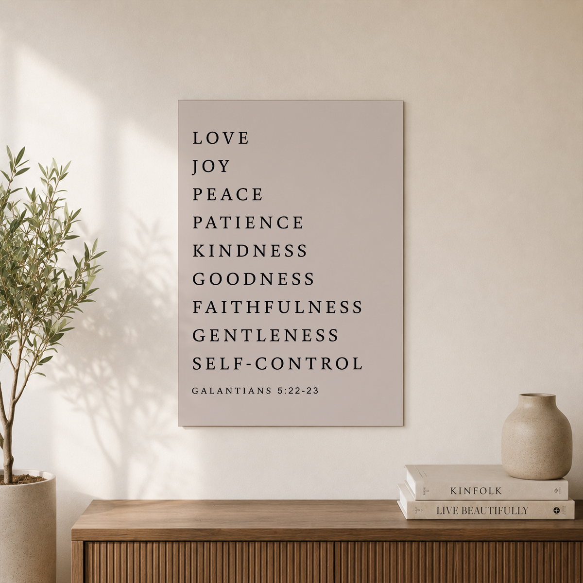 Galatians 5:22-23, Fruit Of The Spirit Wall Art, Christian Wall Print, Bible Verse Wall Art, Scripture Poster, Christian, Faith Wall Art, Modern Wall Decor, 16x24 UNFRAMED - Format: Unframed Paper Poster
