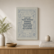 Galatians 5:22 Fruit Of The Spirit Christian Wall Art, Scandinavian Folk Poster - Format: Stretched Canvas