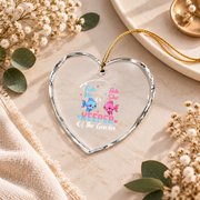 Gender Reveal Fish Baby Shower Keepsake Ceramic Ornament - Material: Heart Glass Ornament