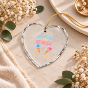 Gender Reveal Ice Cream Theme Baby Shower Ceramic Ornament - Material: Heart Glass Ornament