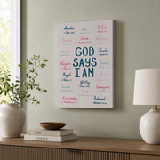 Gild Leaf Trendy Bible Verse Wall Art Christian Affirmation Print For College Girl Pink Scripture Decor Navy Blue Preppy Print Dorm Decor Digital, Housewarming Present Ideas, 8x12 UNFFRAMED - Format: Stretched Canvas