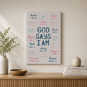 Gild Leaf Trendy Bible Verse Wall Art Christian Affirmation Print For College Girl Pink Scripture Decor Navy Blue Preppy Print Dorm Decor Digital, Housewarming Present Ideas, 8x12 UNFFRAMED - Format: Stretched Canvas