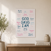 Gild Leaf Trendy Bible Verse Wall Art Christian Affirmation Print For College Girl Pink Scripture Decor Navy Blue Preppy Print Dorm Decor Digital, Housewarming Present Ideas, 8x12 UNFFRAMED - Format: Unframed Paper Poster