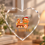 Gingerbread Train Holiday Baby Keepsake Ceramic Ornament - Material: Heart Glass Ornament