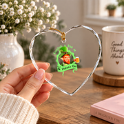 Gnome Beer St Patrick's Day Gift Glass Ornament - Material: Heart Glass Ornament