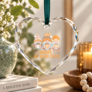 Gnope Not Before Coffee Funny Gnome Coffee Glass Ornament - Material: Heart Glass Ornament