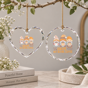 Gnope Not Before Coffee Funny Gnome Coffee Glass Ornament - Material: Heart Glass Ornament