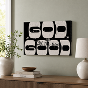 God Is Good Christian Wall Art, Western Black and White Scripture Poster - Format: Stretched Canvas