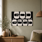 God Is Good Christian Wall Art, Western Black and White Scripture Poster - Format: Unframed Paper Poster