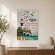 God Is Light Christian Wall Art, 1 John Scripture Typography Poster - Format: Unframed Paper Poster