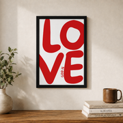 God Is Love Print, Bible Verse Poster, Aesthetic Christian Wall Decor, Red Christian Wall Art, Trendy God Bible Art Wall Art, Modern Wall Decor, 12x18 UNFRAMED - Format: Black Framed Poster