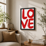 God Is Love Print, Bible Verse Poster, Aesthetic Christian Wall Decor, Red Christian Wall Art, Trendy God Bible Art Wall Art, Modern Wall Decor, 12x18 UNFRAMED - Format: Black Framed Poster