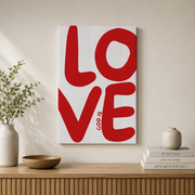 God Is Love Print, Bible Verse Poster, Aesthetic Christian Wall Decor, Red Christian Wall Art, Trendy God Bible Art Wall Art, Modern Wall Decor, 12x18 UNFRAMED - Format: Stretched Canvas