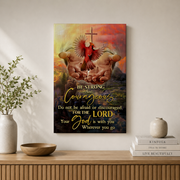 God Is With You Christian Wall Art, Red Cardinal Sunrise Faith Poster - Format: Stretched Canvas