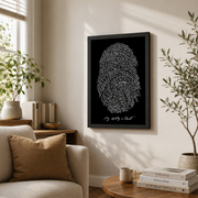 God�S Fingerprint Christian Thumbprint Art � Black Bible Verse Wall Print Poster Wall Art, Modern Wall Decor For Living Room Bedroom, 24x36 UNFRAMED - Format: Black Framed Poster