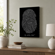 God�S Fingerprint Christian Thumbprint Art � Black Bible Verse Wall Print Poster Wall Art, Modern Wall Decor For Living Room Bedroom, 24x36 UNFRAMED - Format: Stretched Canvas