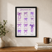 God'S Promises For Women Christian Wall Art, Purple Bows Print, Preppy Bible Verse Poster, Coquette Wall Art, Aesthetic Girls Bedroom Decor Wall Art, Modern Wall Decor, 8x12 UNFRAMED - Format: Black Framed Poster