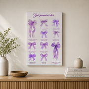 God'S Promises For Women Christian Wall Art, Purple Bows Print, Preppy Bible Verse Poster, Coquette Wall Art, Aesthetic Girls Bedroom Decor Wall Art, Modern Wall Decor, 8x12 UNFRAMED - Format: Stretched Canvas
