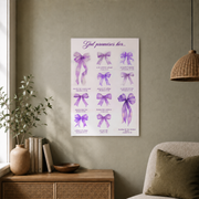 God'S Promises For Women Christian Wall Art, Purple Bows Print, Preppy Bible Verse Poster, Coquette Wall Art, Aesthetic Girls Bedroom Decor Wall Art, Modern Wall Decor, 8x12 UNFRAMED - Format: Unframed Paper Poster