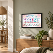 God Says You Are Christian Wall Art, Mermaid Inspirational Girls Room Poster - Format: Black Framed Poster
