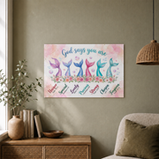 God Says You Are Christian Wall Art, Mermaid Inspirational Girls Room Poster - Format: Unframed Paper Poster