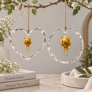 Gold Dripping Basketball Trendy Glass Ornament - Material: Heart Glass Ornament